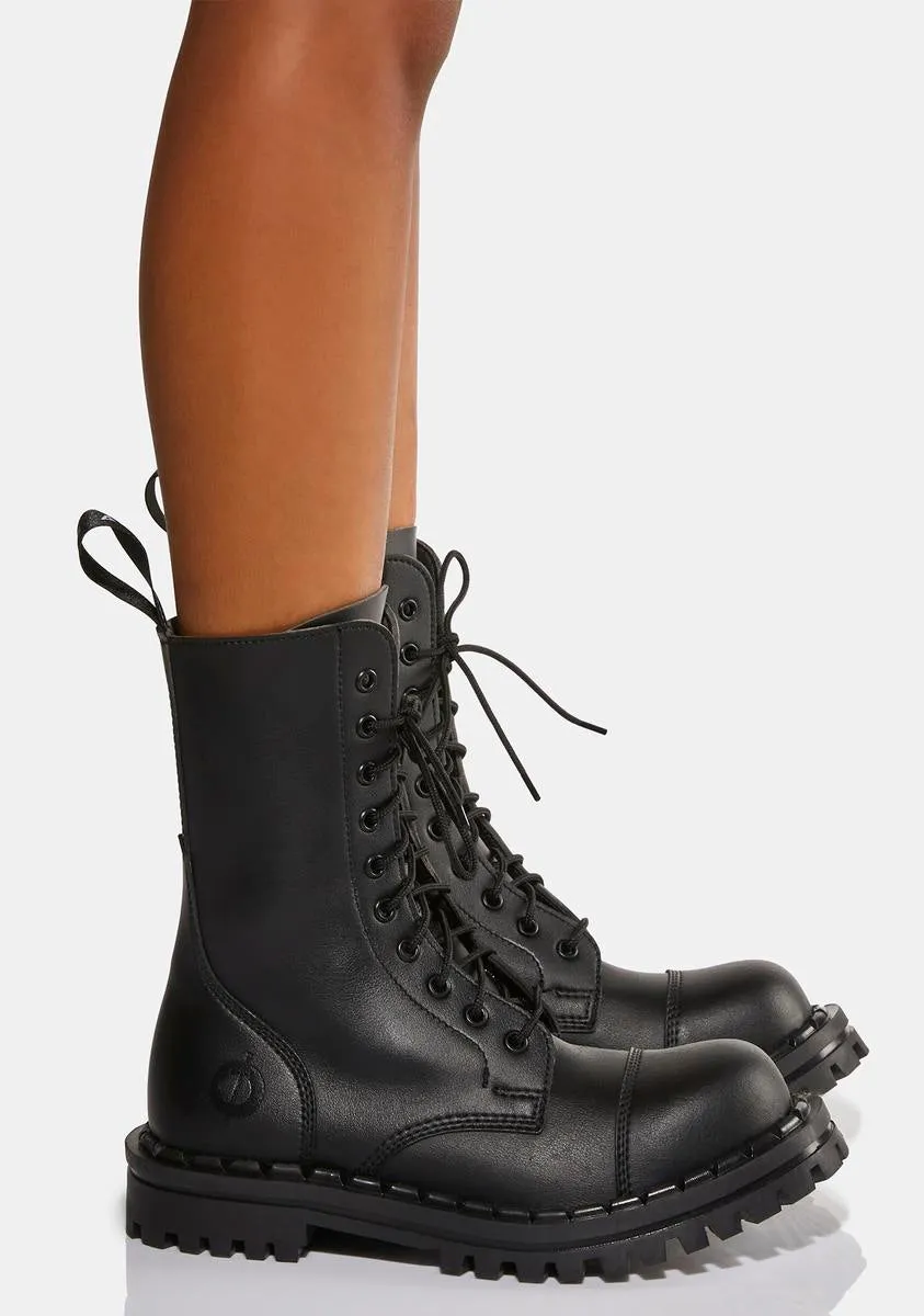 351 Vegan Leather Combat Boots