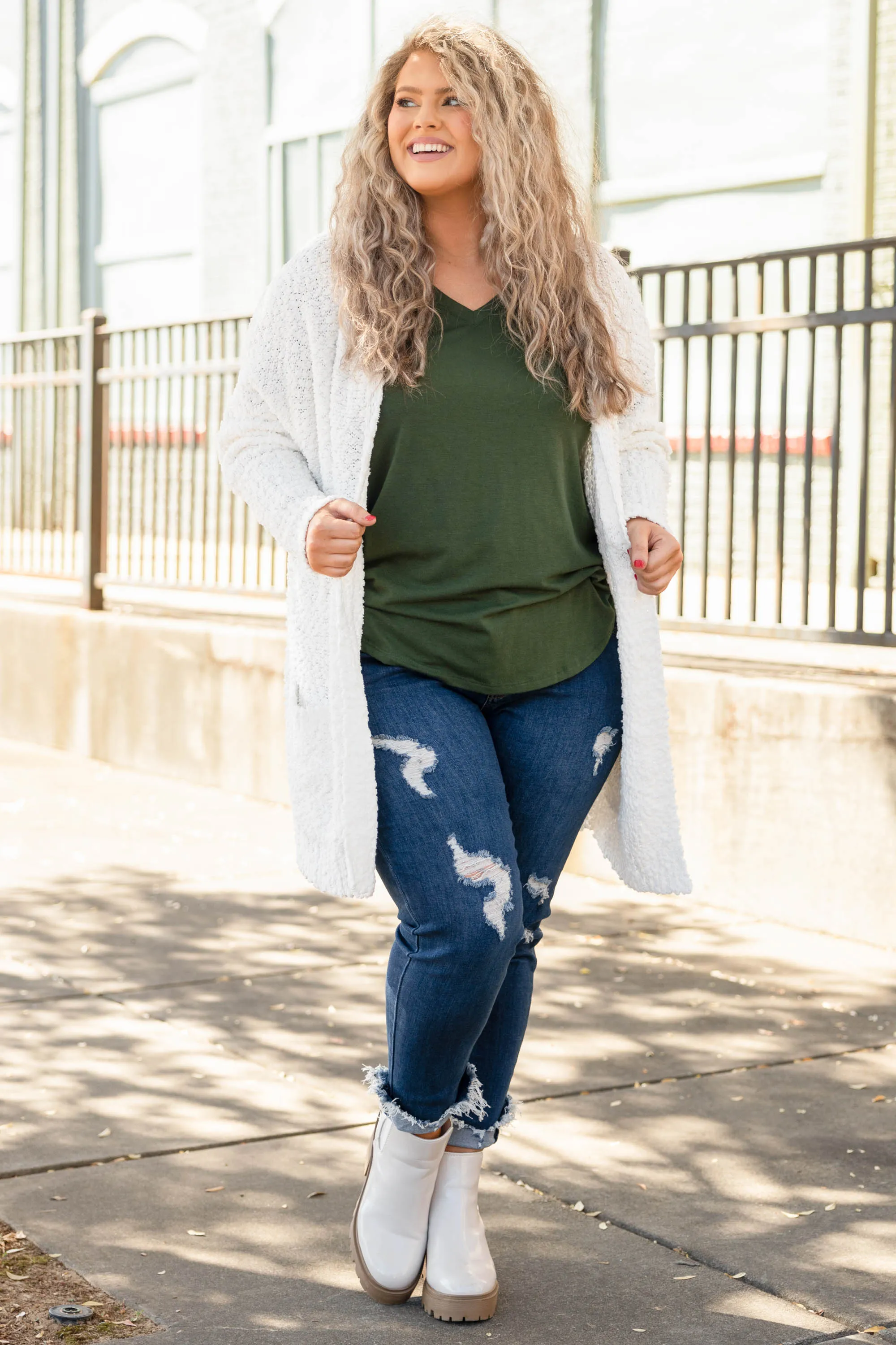 Confident Decisions Cardigan, White