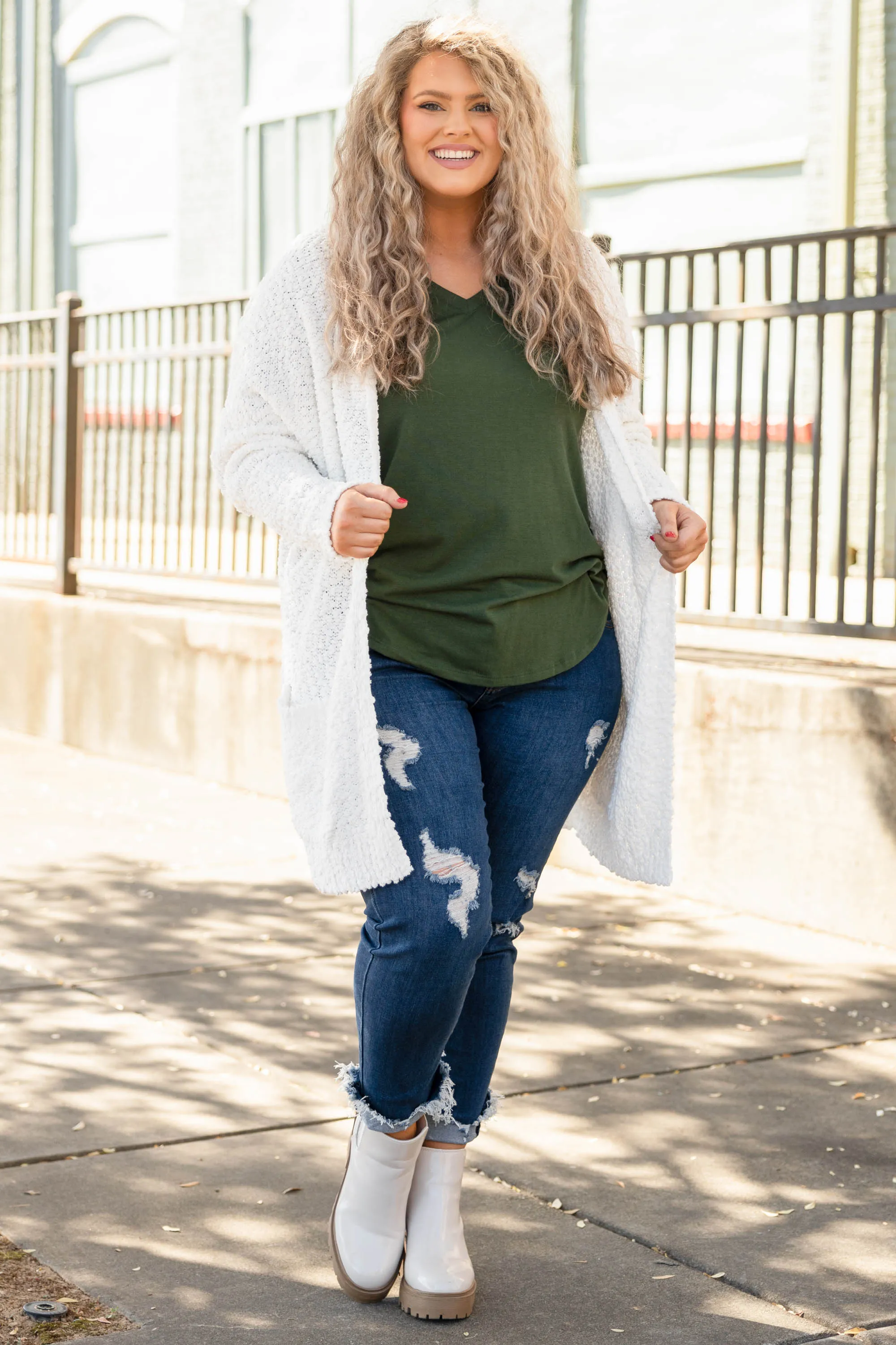 Confident Decisions Cardigan, White