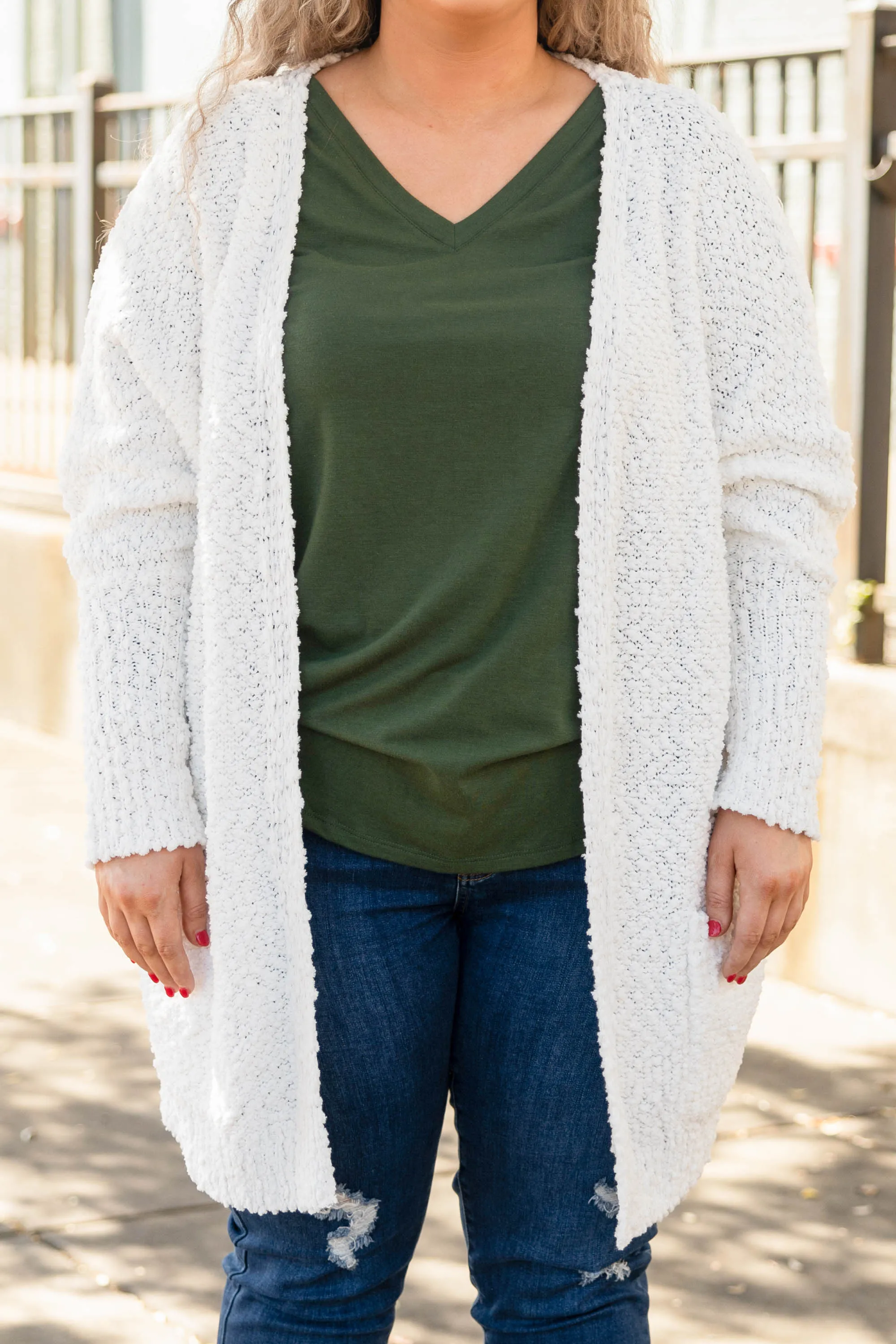 Confident Decisions Cardigan, White