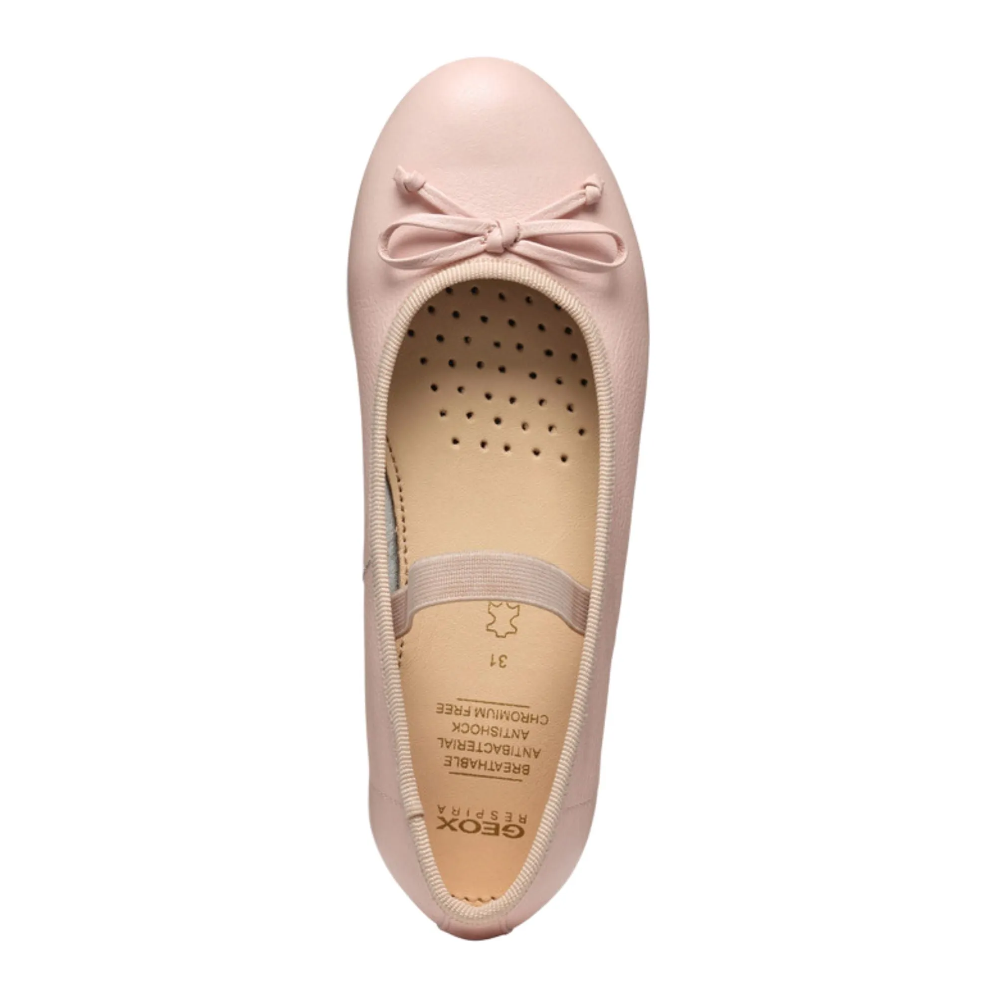 Geox Plie Pink Leather Ballerina
