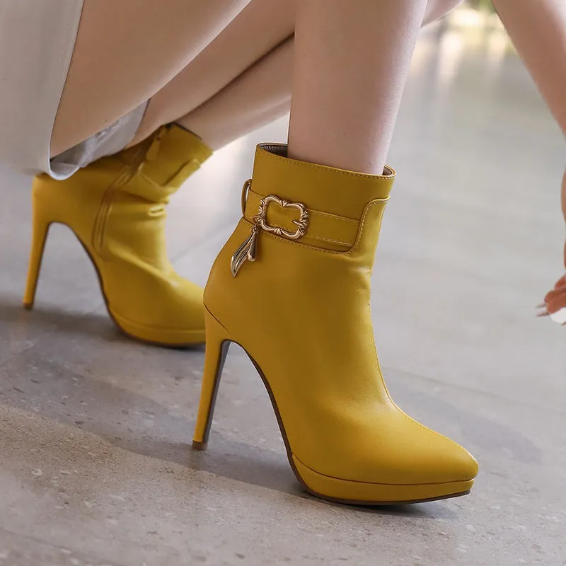 Gilded Charm Leather Boots