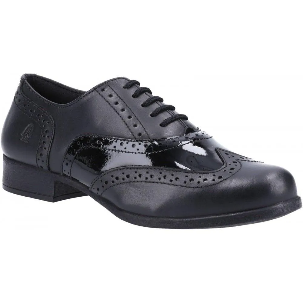 Hush Puppies Girls School Shoe Kada Jnr Black Leather Mix