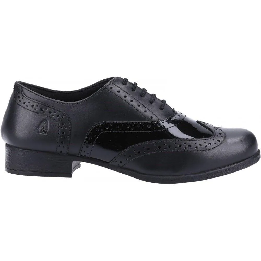 Hush Puppies Girls School Shoe Kada Jnr Black Leather Mix