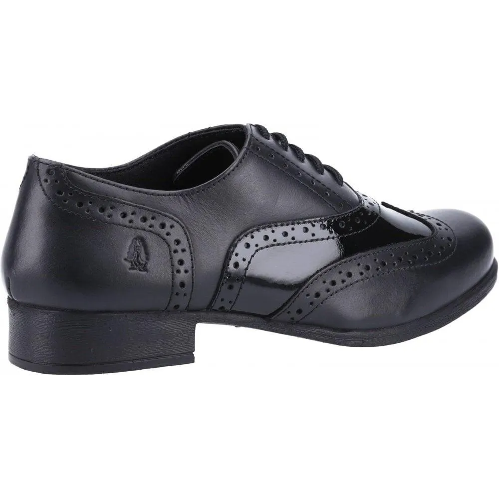 Hush Puppies Girls School Shoe Kada Jnr Black Leather Mix
