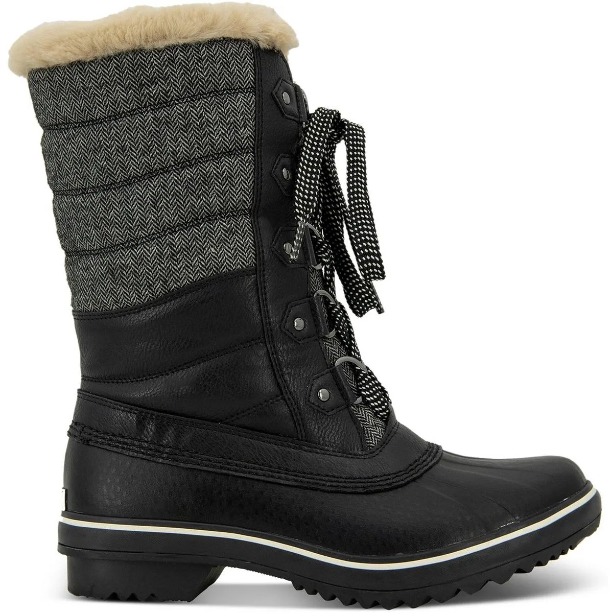 JBU by Jambu Womens Siberia Faux Leather Faux Fur Winter & Snow Boots