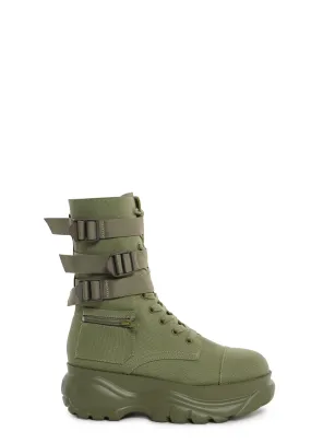 Mad Hustle Pocket Combat Boots - Olive