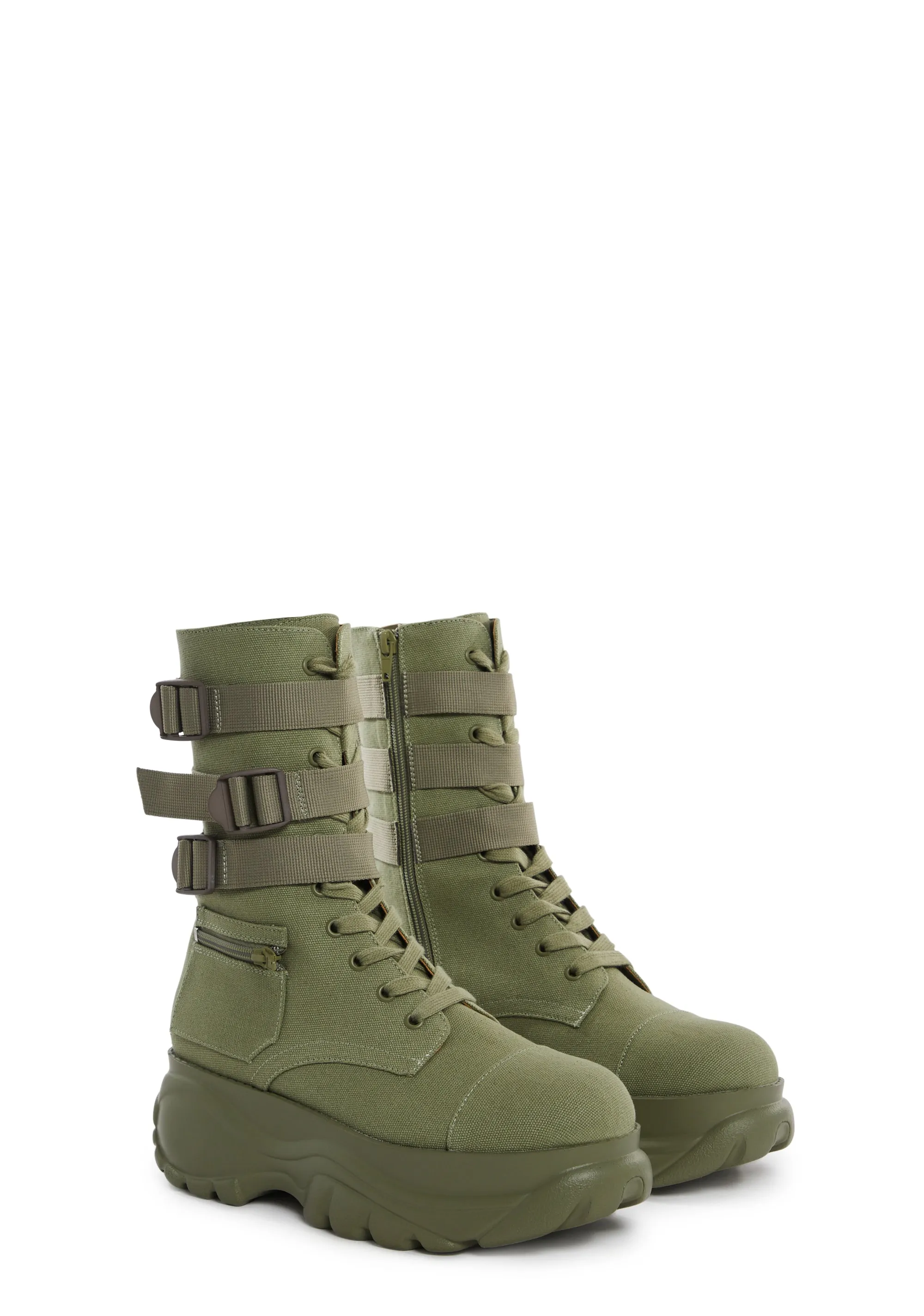 Mad Hustle Pocket Combat Boots - Olive