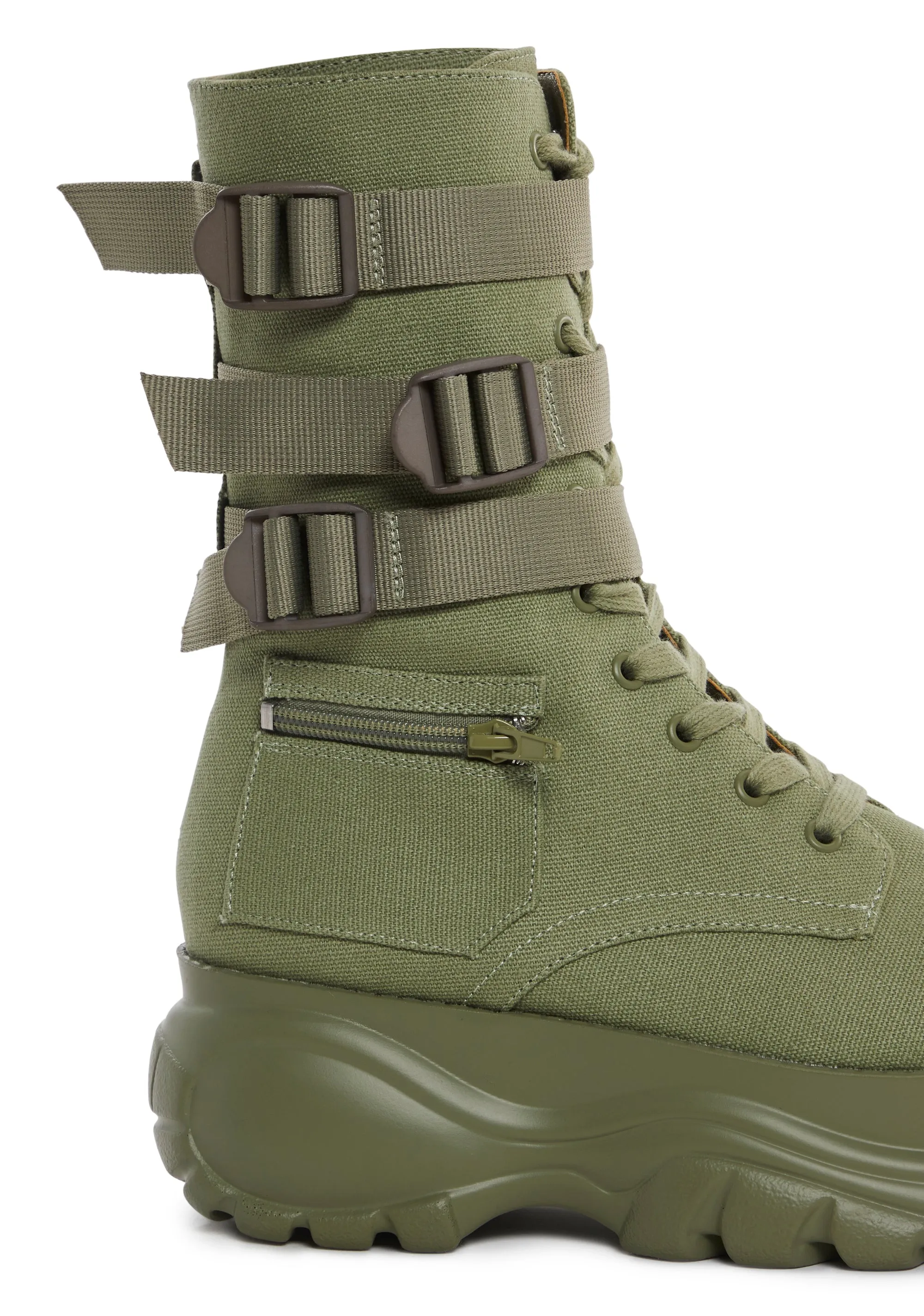 Mad Hustle Pocket Combat Boots - Olive