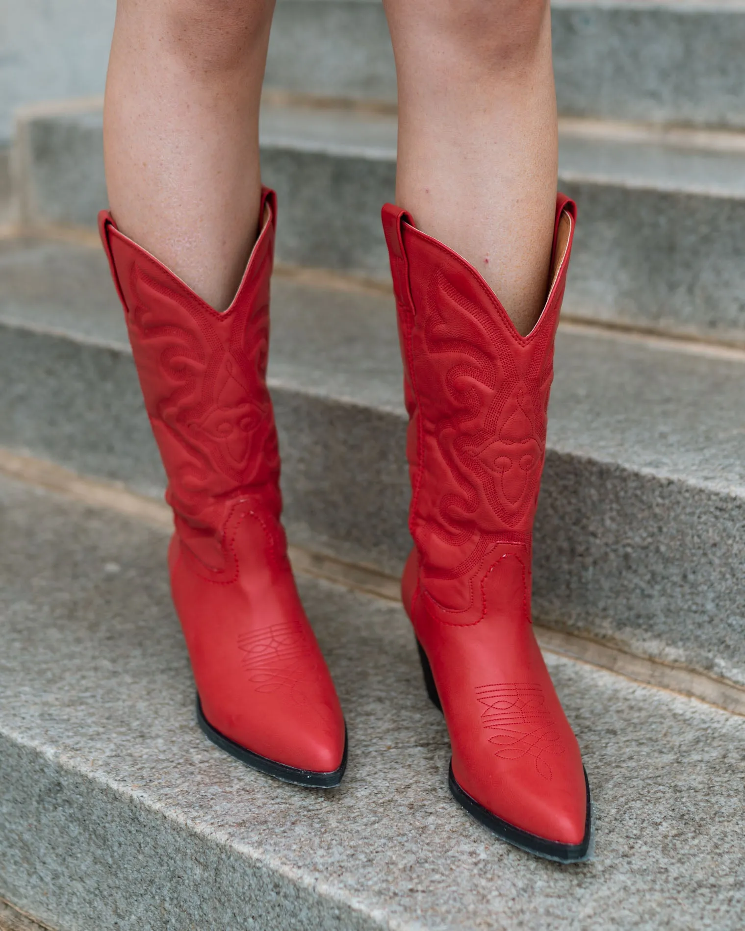 Maxi Red Western Tall Boots