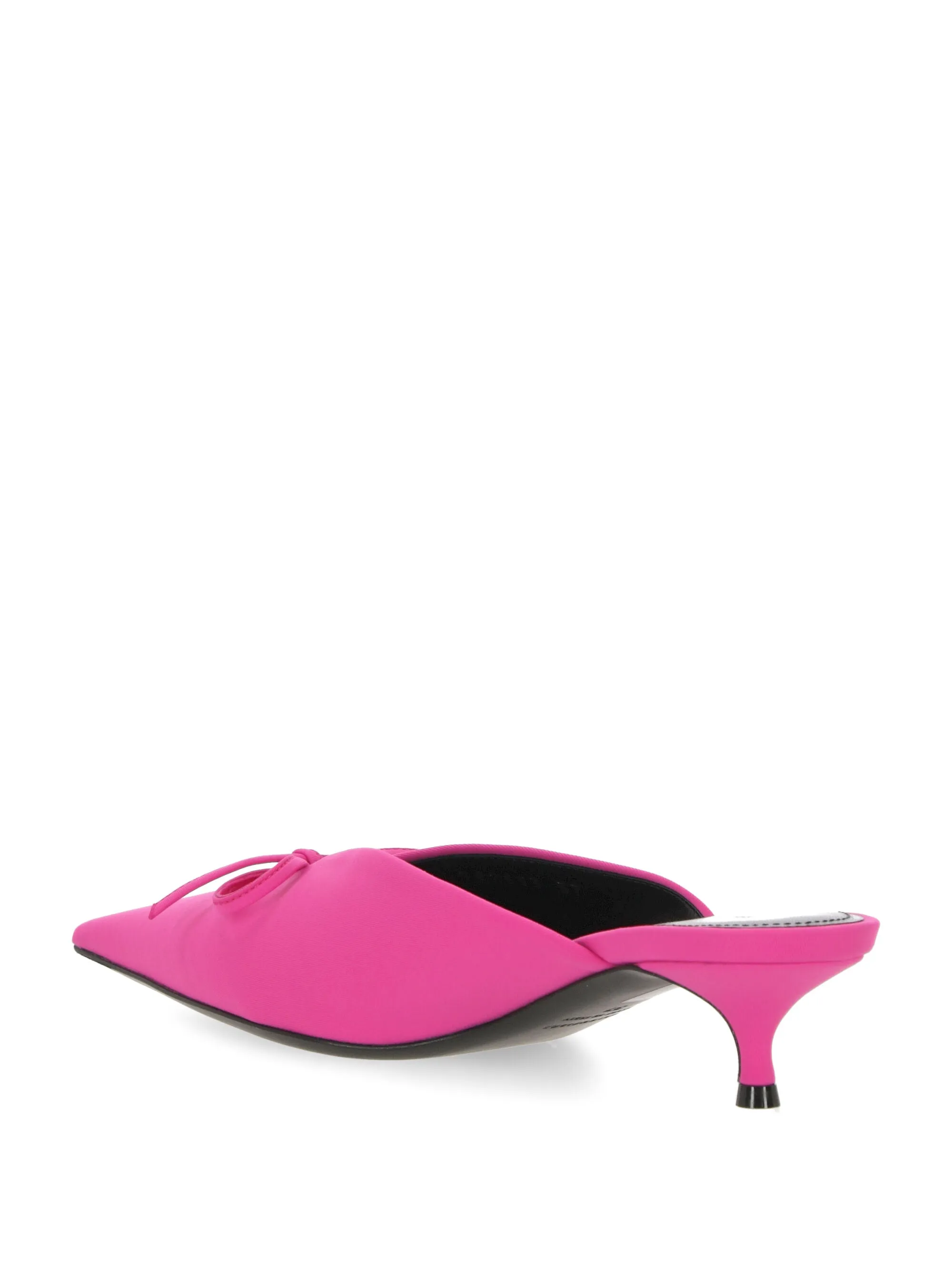 Mules with Pink Bow Detailing