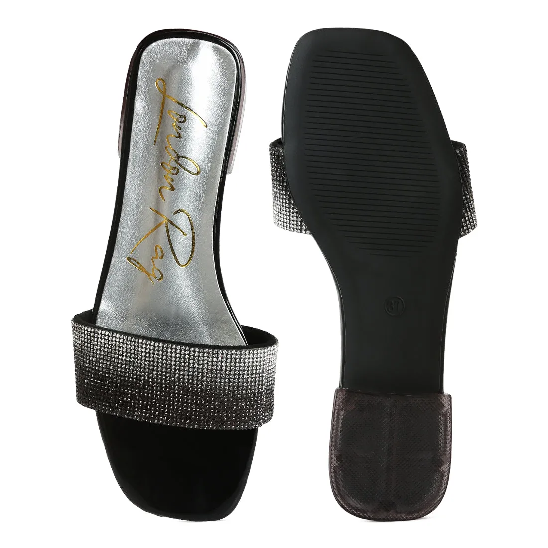 Rhinestone Slip On Sandals
