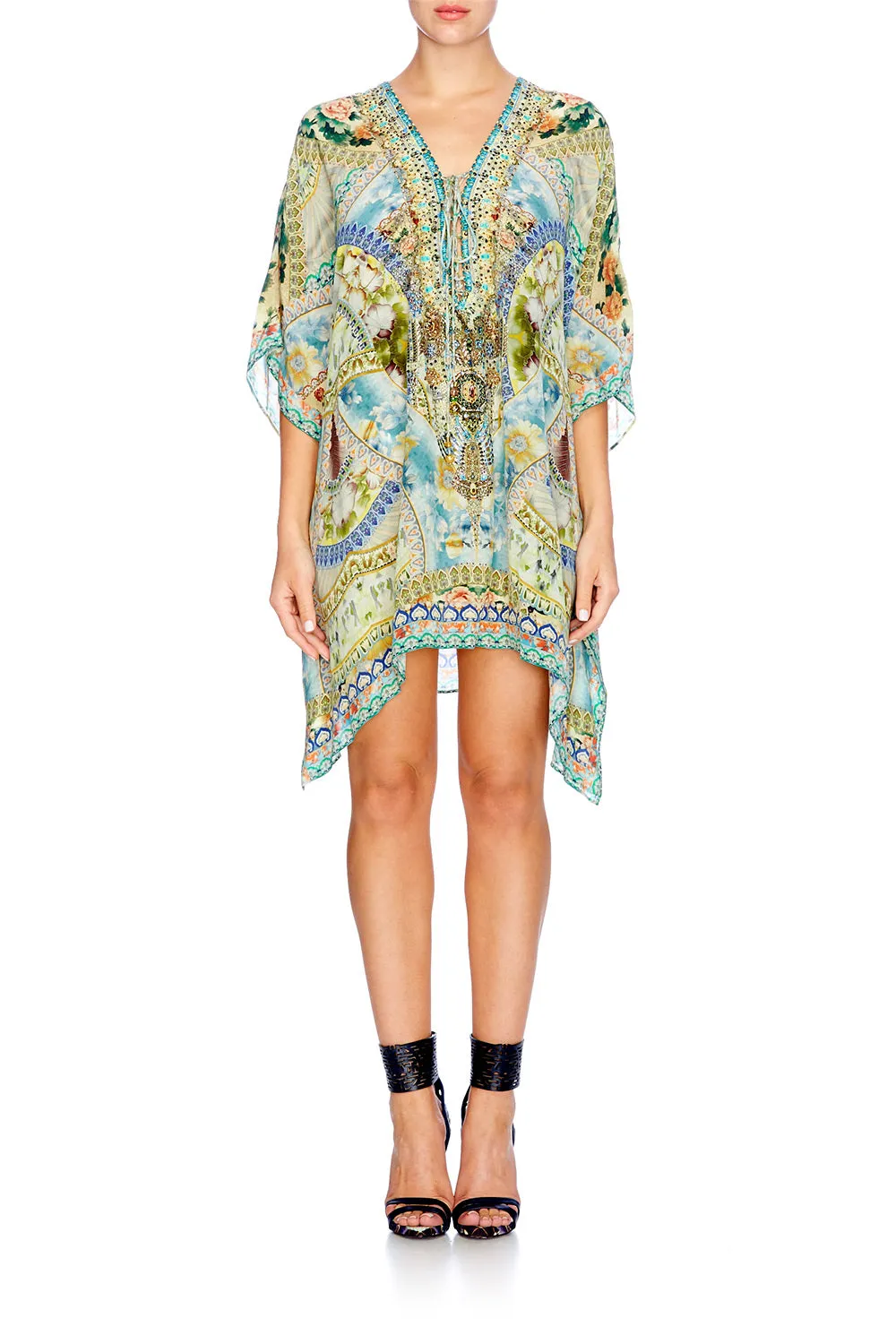 SHORT LACE UP KAFTAN SIGN OF PEACE
