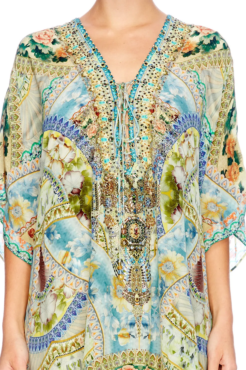 SHORT LACE UP KAFTAN SIGN OF PEACE
