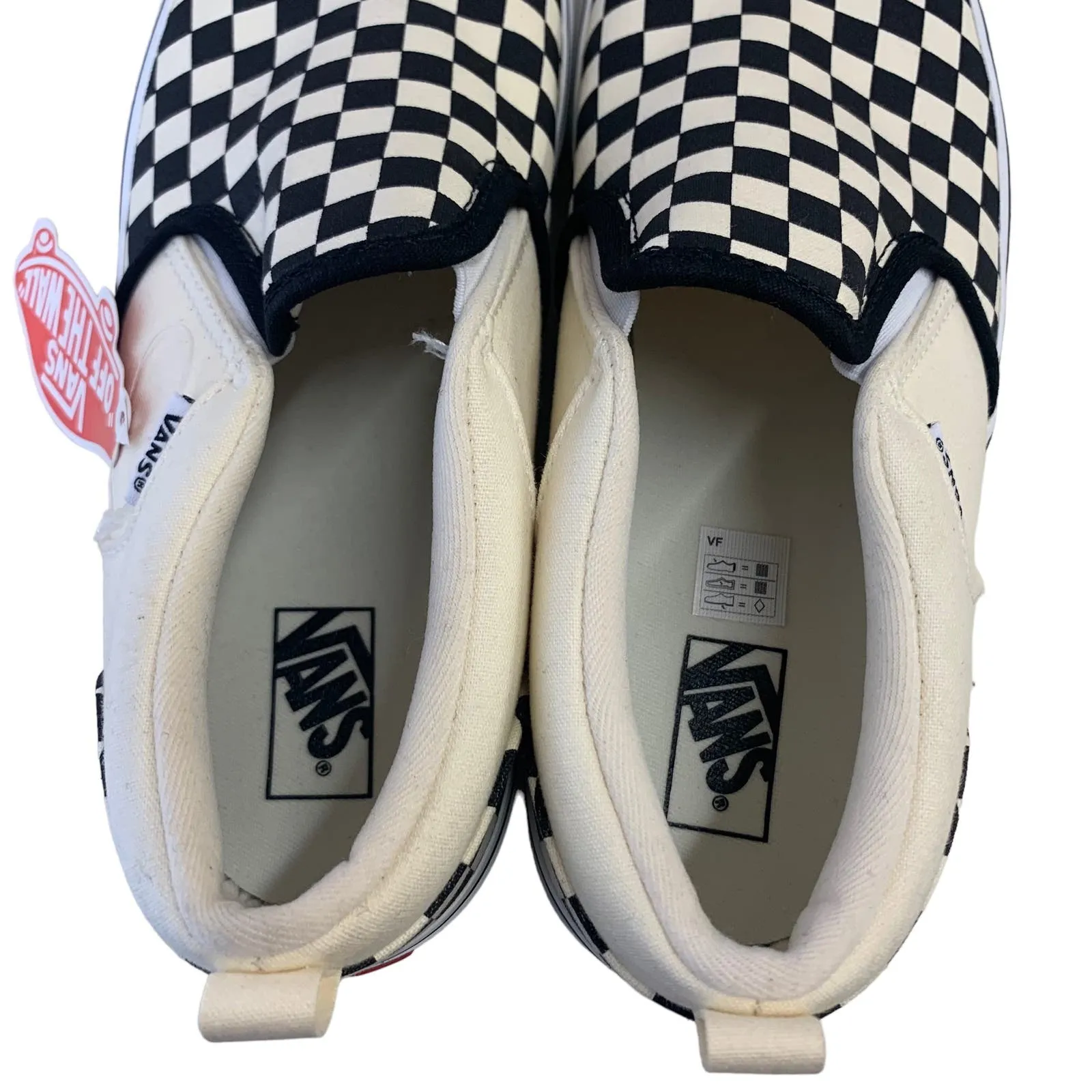 Vans Asher Canvas Fabric Checkered Skate Slip On Padded Shoes SZ 7 youth